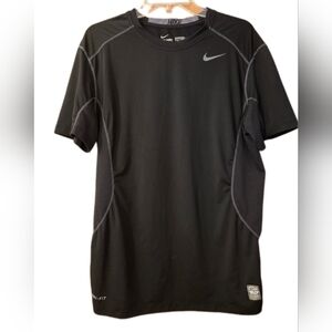 Nike Pro Combat Dri Fit Black Gym Shirt Workout  Size Large